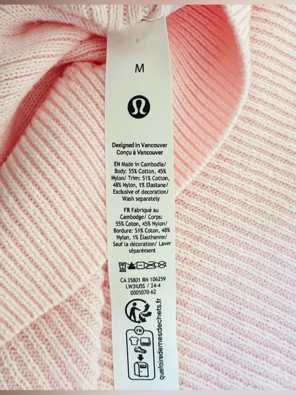 Lululemon Reversible Crossover Sweater in Strawberry Milkshake Pink Size Medium